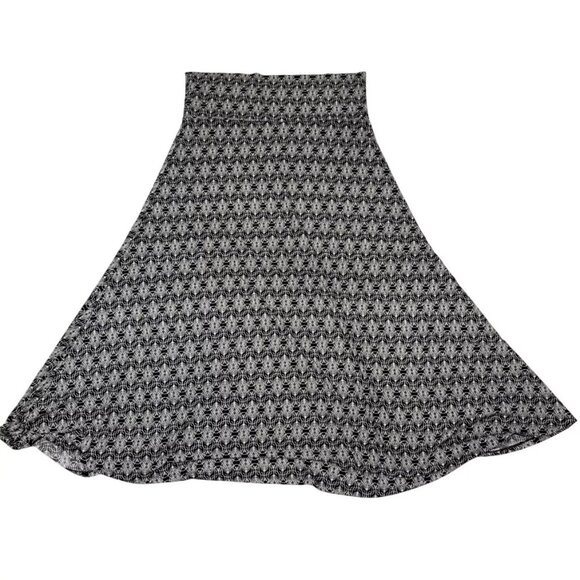 Lularoe maxi skirt women's 2XL black white patterned a line maxi - Picture 1 of 7